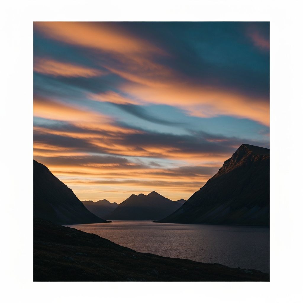 Природни пејзаж са драматичном светлошћу