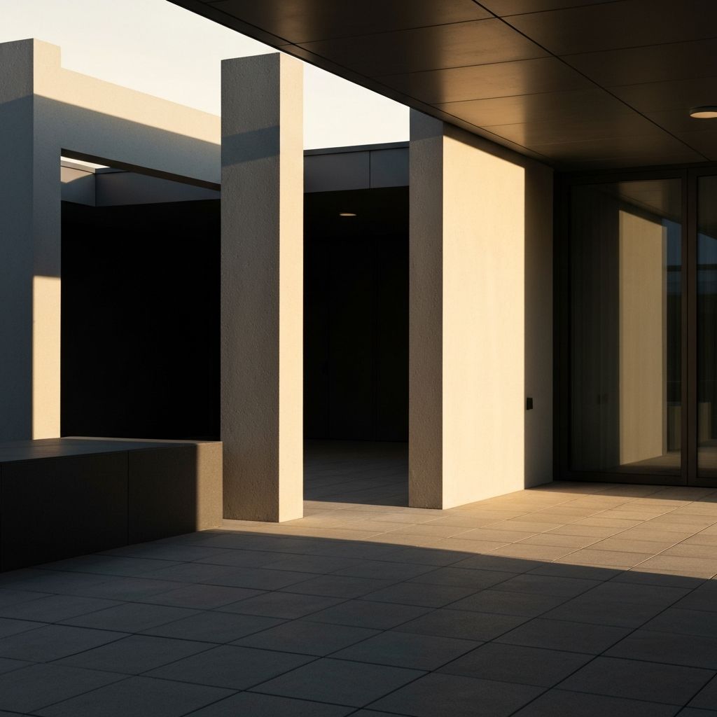 Модерна минималистична просторија са топлом светлошћу