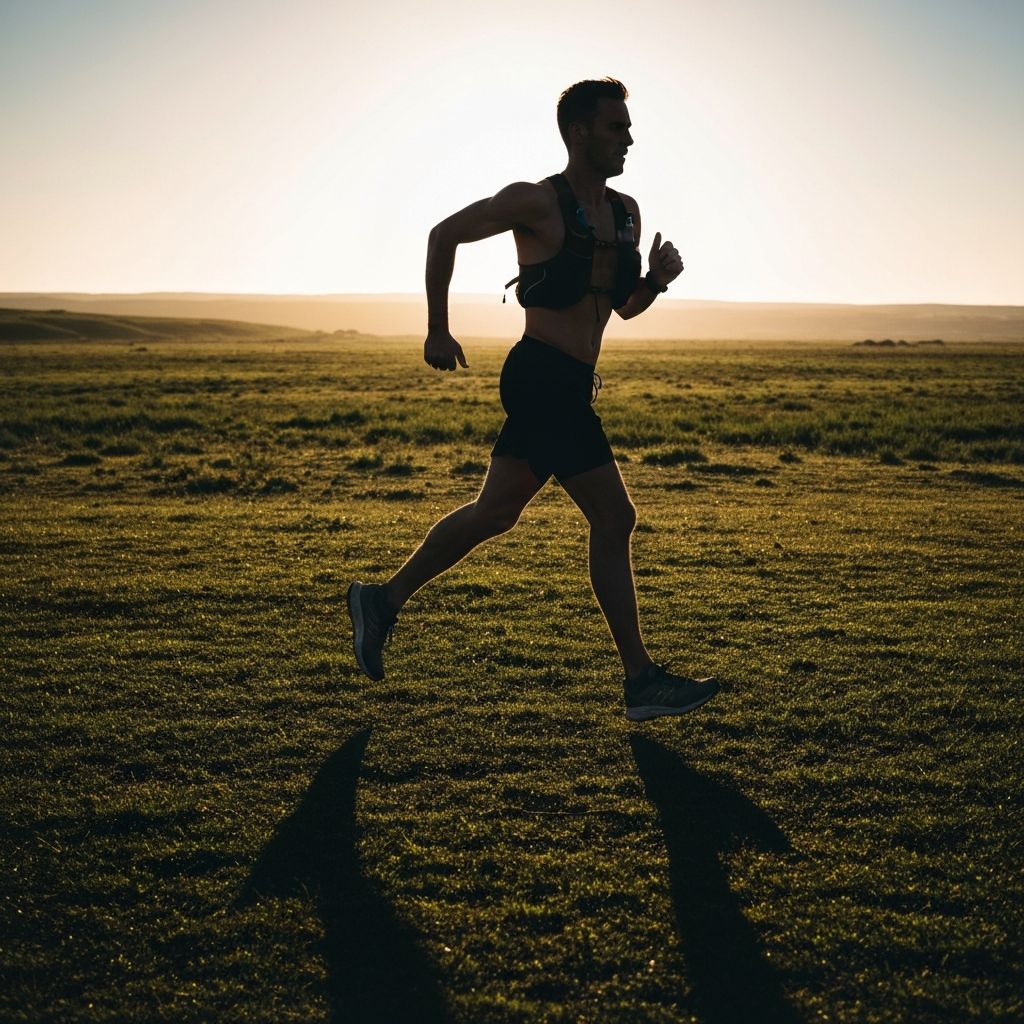 Силует човека у покрету током физичке активности у природи